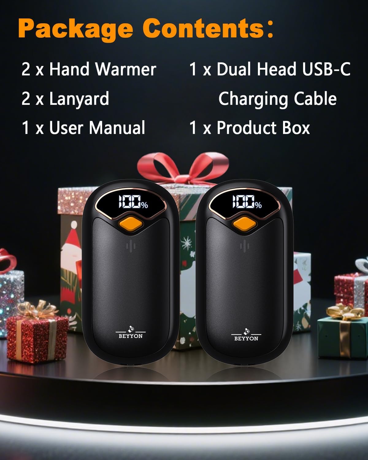 Hand Warmers Rechargeable - Electric Hand Warmer Rechargeable 2 Pack, LED Digital Display, 4 Heat Levels Reusable, USB, Magnetic Portable Handwarmers for Golf/Camping/Hunting, Gift for Women, Men