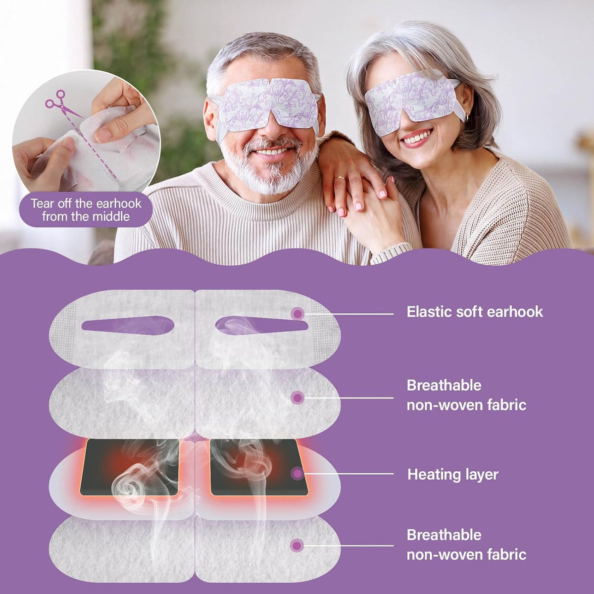 Steam Eye Mask,Warm Eye Compress for Dry Eyes Sleep Mask,Hot Auto Heated Eye Masks Relaxing Items for Women Moist Heat for Eyes Soothing Eye Fatigue,Disposable EyeMask for SPA Essentials