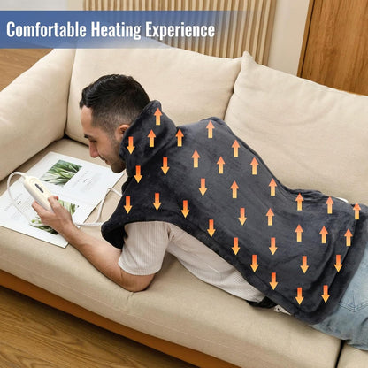 Tefici Heating Pad for Back,Birthday Gift for Women Men Mom Dad,FSA Eligible HSA Approved,24" x33"Fast Heating, Electric Heat Pad,2H Auto-Off, Neck and Shoulders and Back Heat Pad,ETL Certified,Gray