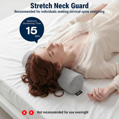 Neck Roll Pillow for Neck Pain Relief - Memory Foam Neck Support Pillow for Bed | Round Neck Pillow for Sleeping, 15.7 * 6 * 6 inch (Cool-Blue)