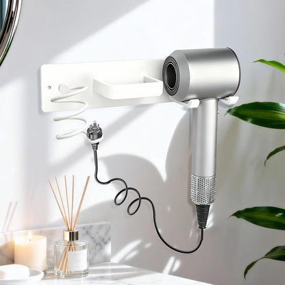 Hair Dryer Holder Hair Tool Organizer Metal Wall Mount (Gold) | Heat Resistant Hair Tool Organizer, Metal Wall Mount Storage, Bathroom Counter Space Saver, Blow Dryer Holder