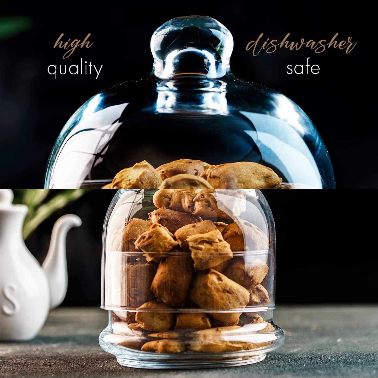 Multipurpose Glass Storage Jar with Lid, Avocado, Lemon, Onion, Tomato Keeper/Saver/Holder, Home & Kitchen Organizer (1 Pcs with Glass Lid)