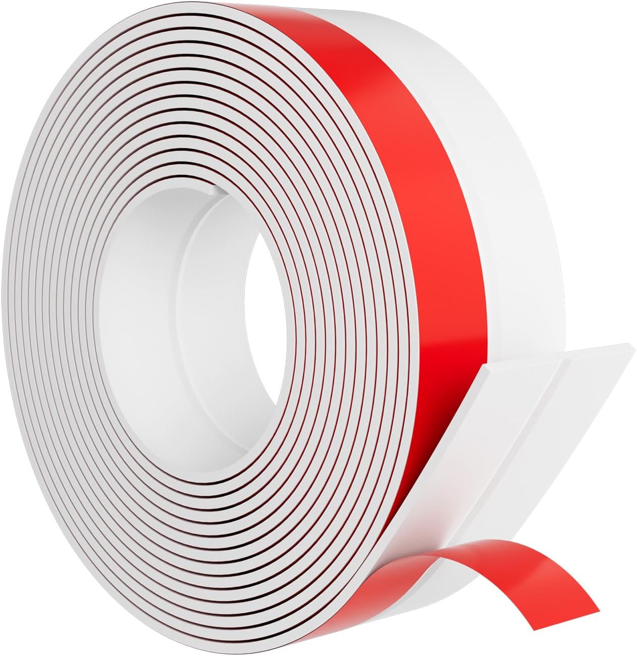 Elvone Weather Stripping Door Seal for Door Frames, 20 Ft x 1 in, Clear | Self-adhesive flexible silicone seal tape for door frame gaps and window gaps. block drafts, dust, and noise