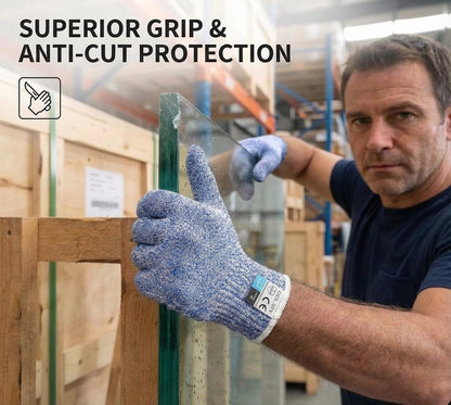 A5 Cut Resistant Gloves, Level 5 Protection, Safety Work Gloves for Kitchen Cutting, Oyster Shucking, Wood Carving, Meat Cutting, Fish Handling, Pink, XL
