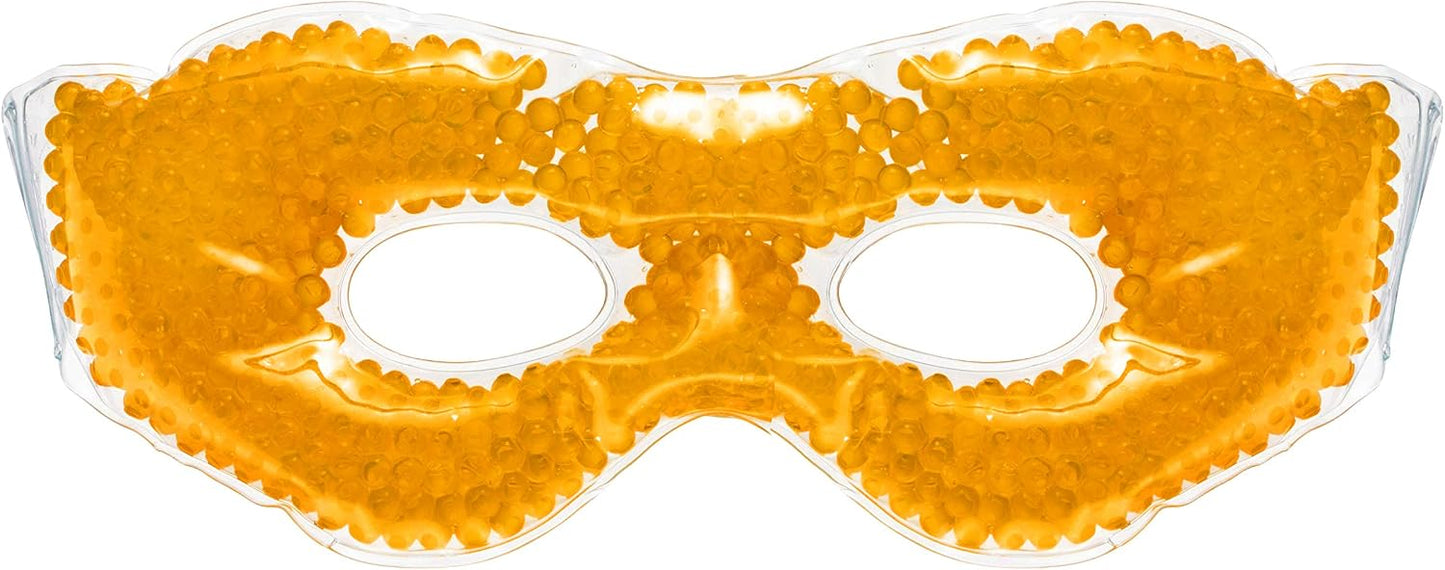 Eye See Gel Eye Mask, Orange - Cold Compress Ice Pack with Gel Beads - Microwave Safe for Heat Therapy - Great for Puffy Eyes, Dark Circles, Dry Eyes, Soothing Headaches