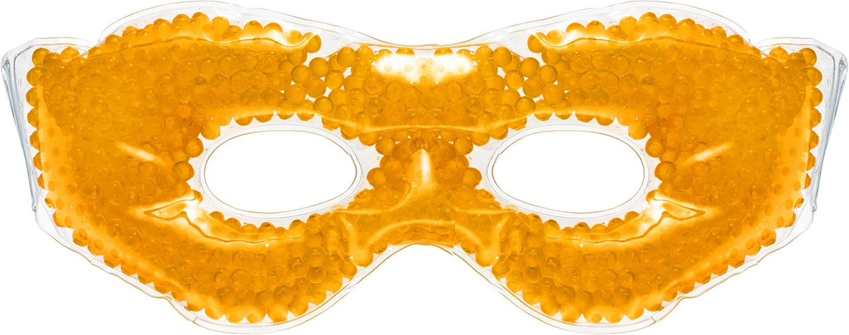 Eye See Gel Eye Mask, Orange - Cold Compress Ice Pack with Gel Beads - Microwave Safe for Heat Therapy - Great for Puffy Eyes, Dark Circles, Dry Eyes, Soothing Headaches