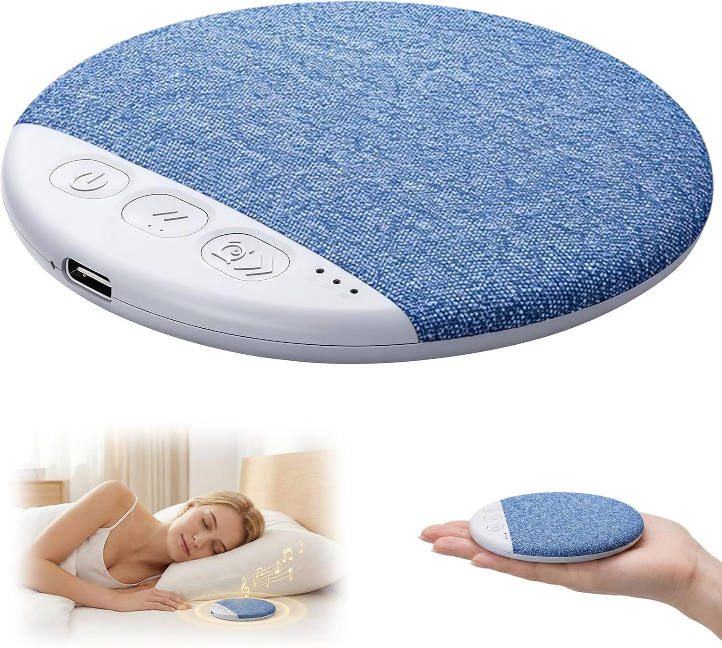 Bluetooth Pillow Speaker for Sleeping, Ultra-Thin Bluetooth Sleep Aid Speaker, Mini Portable Under Pillow Speaker with White Noise Timer Wireless Sleep Aid for Deep Sleep (Pink)