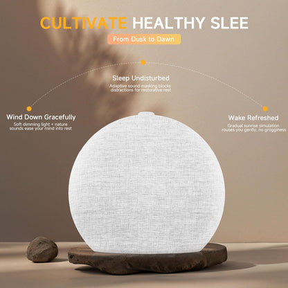 Geuuap Sunrise Alarm Clock White Noise Machine with Bluetooth Speaker,Khaki | 30 Soothing Sounds, 17 Dimmable lights, Simulated Sunrise, Backup Battery Memory, Auto-off Sleep Timer, Screen-Free Design