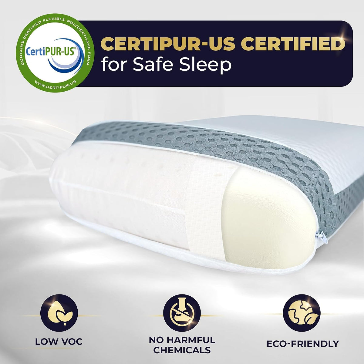 Royal Therapy Memory Foam Pillow, Queen Neck Pain Relief, Contour Cervical Pillow, for Neck and Shoulder Pain, Side, Back and Stomach Sleeper, 24x14x5 inches