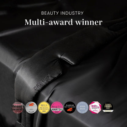 DROWSY Silk Sleep Mask - Face-Hugging, Padded Cocoon for Luxury Sleep in Total Darkness - 100% Pure Mulberry Silk, Skin-Hydrating & Adjustable (Midnight Blue)