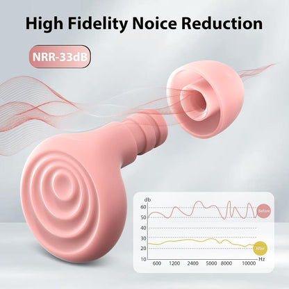 Yawsoy Ear Plugs for Sleeping Noise Cancelling, Reusable Soft Noise Reduction Earplugs for Sleep, Focus, Travel, Work, Motorcycle, Concert with 6 Silicone Ear Tips and 6 Foam Ear Tips - 25-35dB Black