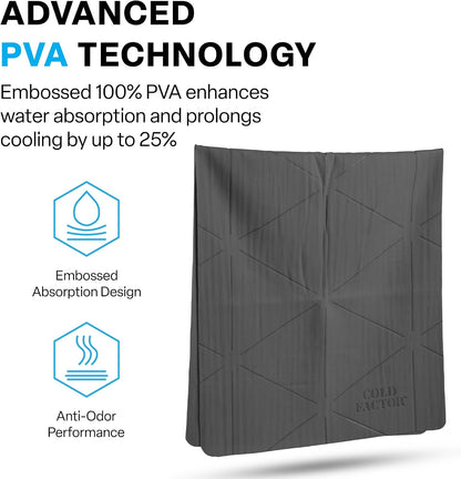 COLD FACTOR Instant PVA Cooling Towels, Cooling Neck Wraps, Blue, 3 Pack