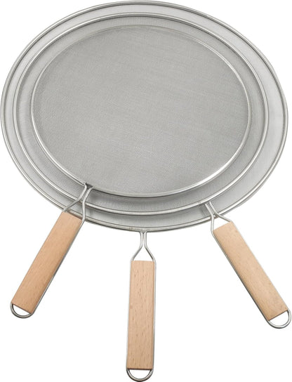 8-Inch Stainless Steel Splatter Screen with Handle | Ultra Fine Mesh, Splatter Guard, Cooking Protector, For Frying/Kitchen Use