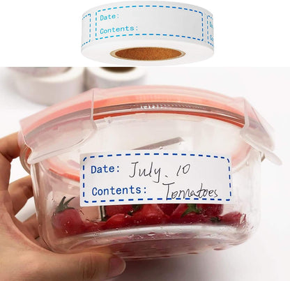 1000pcs Removable Freezer Labels, 1 x 3 Inch Food Labels for Food Containers Food Date Stickers Refrigerator Food Storage Labels Easy Clean No Residue Super Sticky, for Kitchen,Grocery Stores.