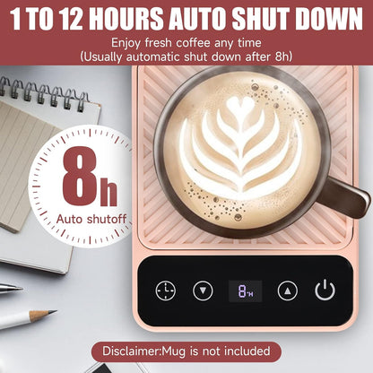 Mug Warmer - Electric Coffee Mug Warmer with Timer,Coffee Cup Warmer for Desk Auto Shut Off,Smart 6-Temperature Control, Coffee Accessories for Coffee Lovers, White | Coffee Cup Warmer for Desk Auto Shut Off,Smart 6-Temperature Control, Coffee
