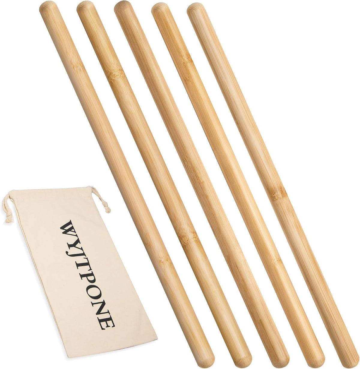 Bamboo Massage Sticks,Guasha Massage Roller Tool for Body Shaping & Relaxing Muscles 5pcs (0.59Inch*15Inch)