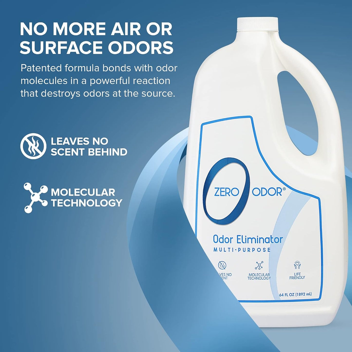Zero Odor Multi-Purpose Odor Eliminator, Fabric & Room Deodorizer, 16 oz | Odor Eliminator Spray for Closet, Bathroom, Basement, Trash & Upholstery, Air and Surface use