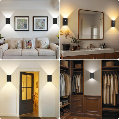 Eneru Motion Sensor Wall Sconce, Rechargeable Wireless Lights Indoor 2 Pack | 5000mAh battery powered, remote 3CCT dimmable, cordless magnetic mount, motion night light for hallway closet bathroom stair