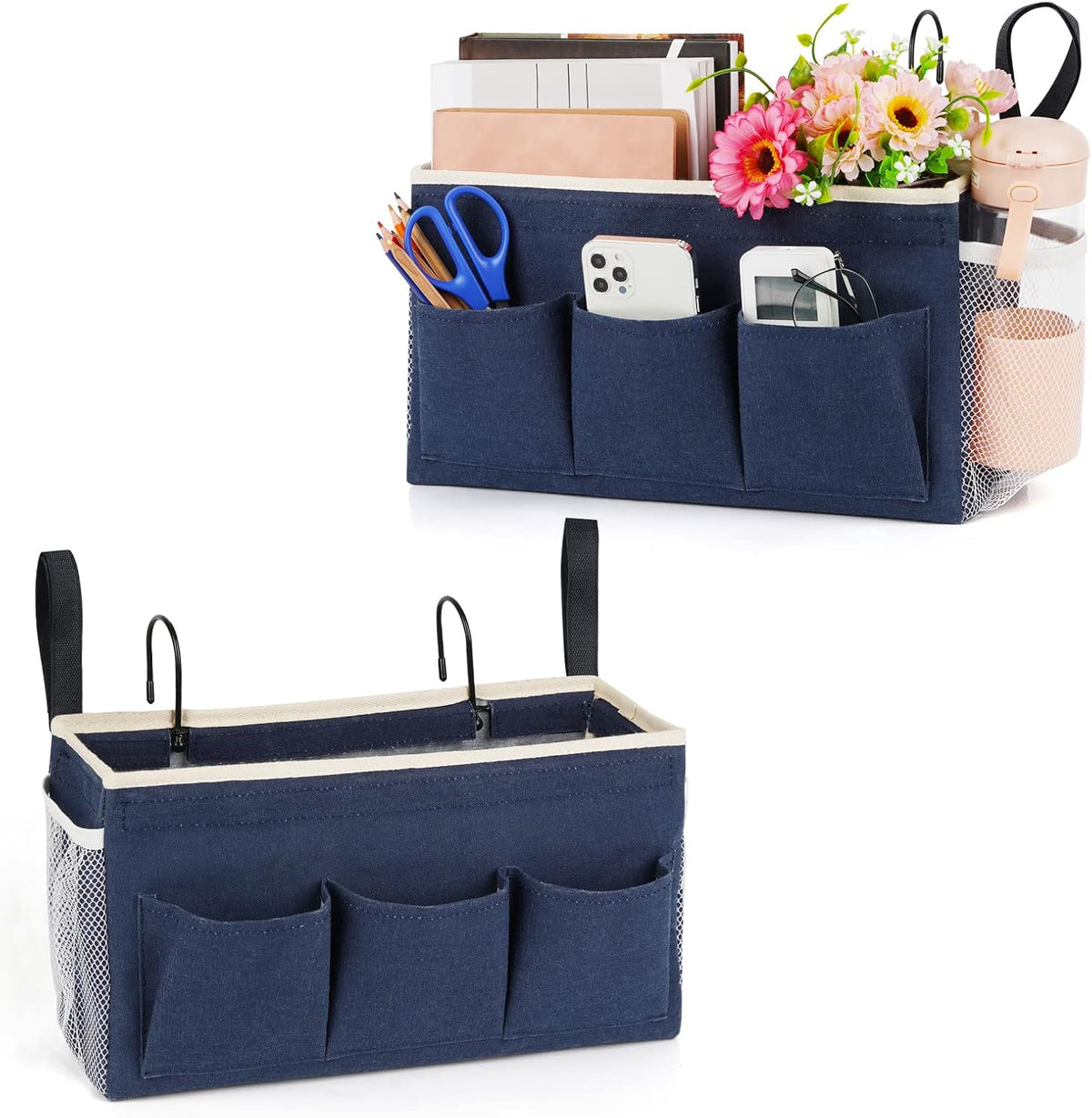 Lilithye Bedside Caddy, Bedside Storage Bag Hanging Organizer for Bunk Bed