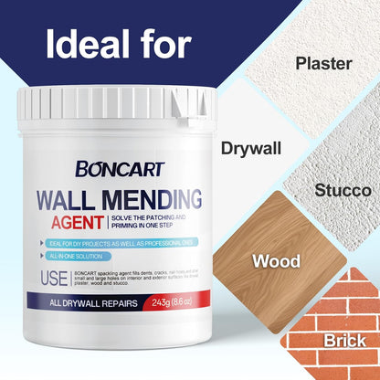 BONCART 8.6Oz Drywall Patch Repair Kit – Professional All-in-1 Tool Set | Includes Scrapers, Putty Knife, Texture Sponge, Sandpaper, And Gloves. Fast Wall Hole Repair