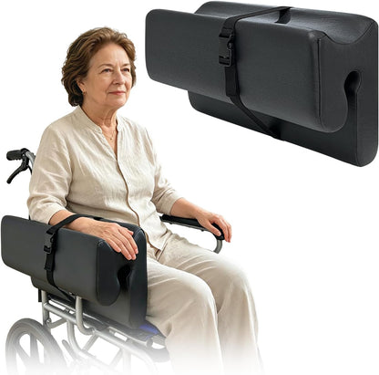 AOSSA Wheelchair Armrest Pad with Lateral Support, Arm Trough Cushion for Wheelchair Attachment, Ergonomic Arm Rest Elbow Pillow for Torso Side Leaning, Foam Arm Platform for Elderly (11")