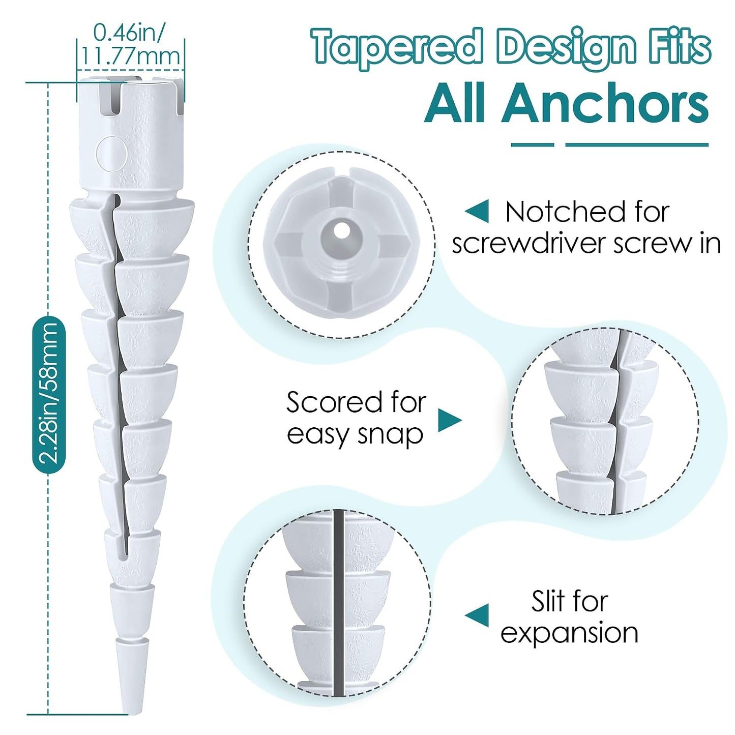 10 Pcs Wood Anchor, Fix Stripped Wood Screw Holes, Red | Fits Screws Sizes #2 to #16, Repairs Stripped Screw Holes, For Door Hinges, Cabinets and Furniture, Easy to Install