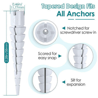 10 Pcs Wood Anchor, Fix Stripped Wood Screw Holes, Red | Fits Screws Sizes #2 to #16, Repairs Stripped Screw Holes, For Door Hinges, Cabinets and Furniture, Easy to Install
