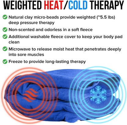 XL Microwavable Heating Pad with Cover Releases Moist Heat for Back Pain
