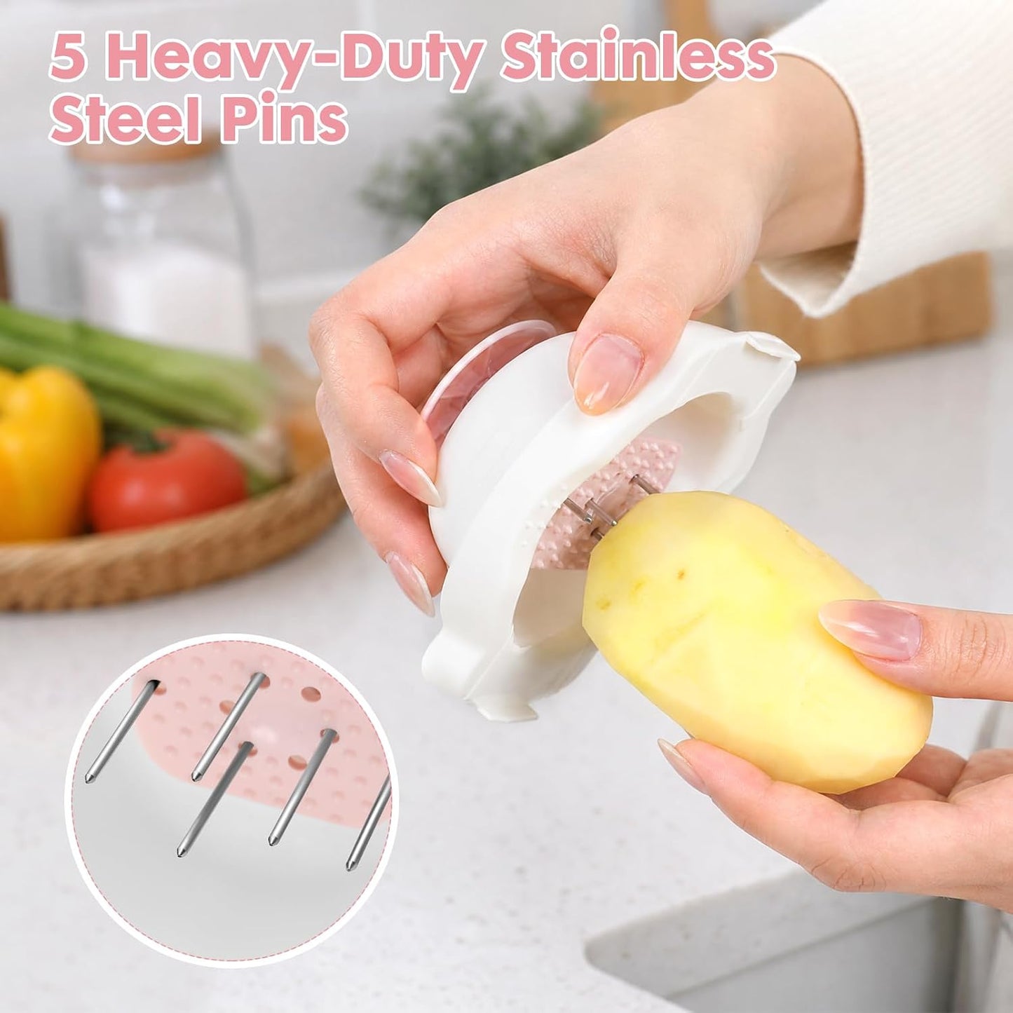 Kichvoe Pink Mandoline Slicer Guard Mandolin Hand Guard Safety Protector | 4.53×3.43 Inch Universal Slicer Hand Guard, Anti-Cut Finger Protector for Vegetable, Fruits, Safe for Beginner & Elderly