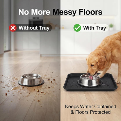 Kingrol 4-Pack Small Shoe Trays for Entryway Indoor, 16.5" x 12.6" Individual Boot Tray with Raised Lip, Waterproof Plastic Shoe Mat Tray for One Pair, Pet Bowls, Plants, Under Sink & Floor Protection