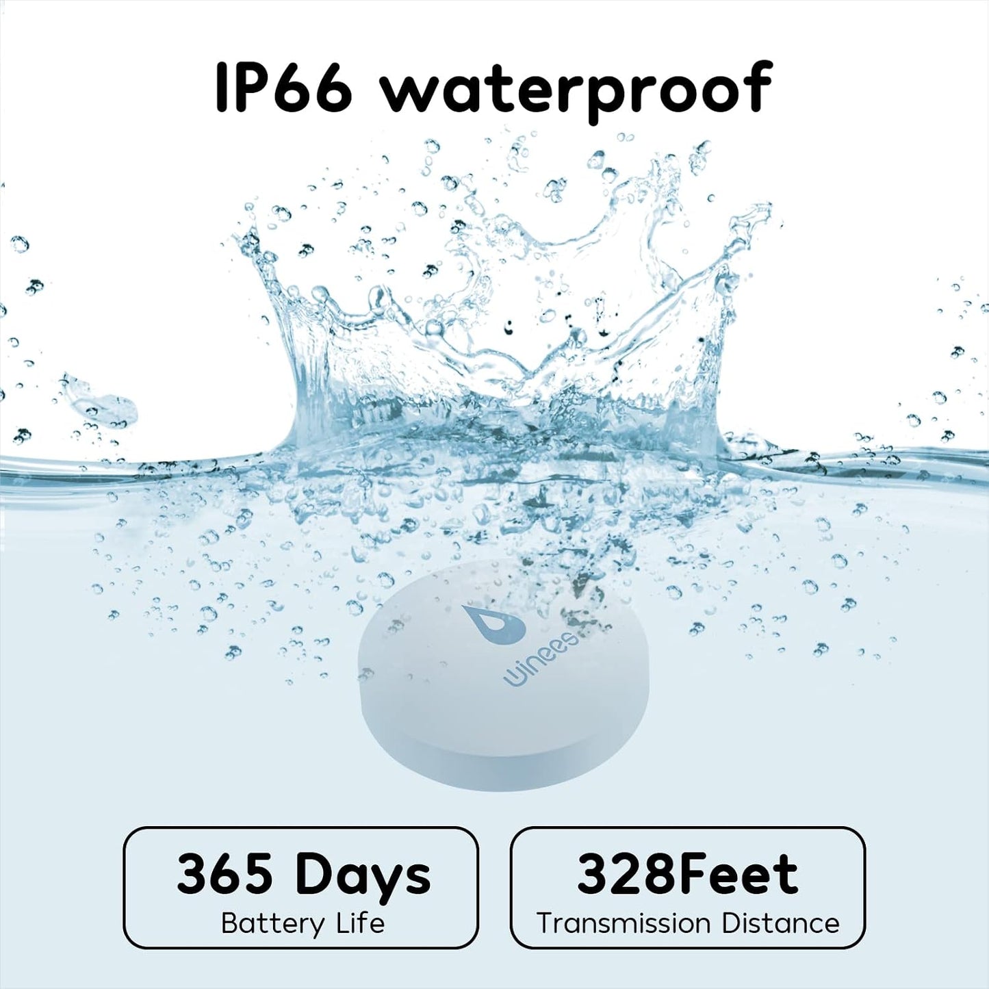 WiFi Water Leak Detector for Home, 3 Pack Water Sensors | with 100dB Adjustable Alarm, Leak Alert Email&SMS Notification, 200M Transmission for Basement, Bathroom, Laundry, IFTTT