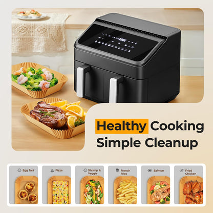 400 Pcs 8" Square Air Fryer Liners Disposable, Airfryer Paper for 5-8QT | Food-grade Parchment Paper for Air fryer Basket, Non-Stick, OilProof Baking Sheets for Oven Pan