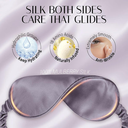 OLESILK 100% Mulberry Silk Sleep Mask for Women - Zero-Pressure Blackout