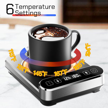 Smart Mug Warmer with Infrared Sensor, Coffee Mug Warmer for Desk | 6 Temp Settings & 12H Timer Coffee Cup Warmer with Auto On/Off, Electric Beverage Warmer for Office & Home, Coffee Lover Gift