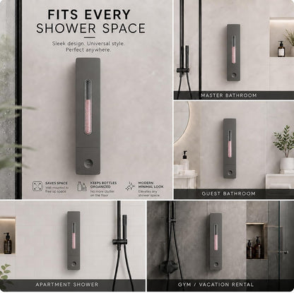 Shampoo and Conditioner Dispenser - Wall-Mounted 3-Chamber Shower Soap Dispenser, No-Drill, 1200ML Capacity, for Bathroom & Hotel