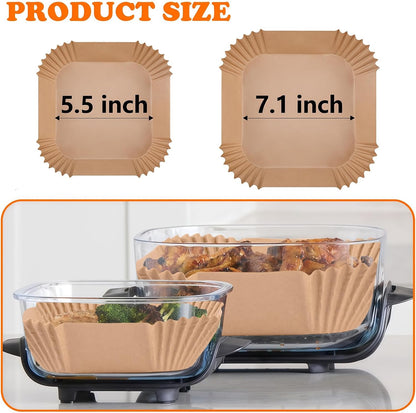 WMKGG Silicone Air Fryer Liners, 2PCS Air Fryer Silicone Liners | Reusable Rectangular Non-Stick Basket Accessories for Ninja Foodi Dual DZ201/DZ401 8-10QT