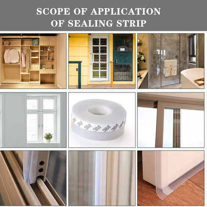 Silicone Seal Strip,Weather Stripping for Door or Window,Weatherproof Soundproof Self Adhesive Door Strip Bottom, Door Draft Stopper Silicone Strip Tape (Black Length 16.5 Feet Width 45mm)