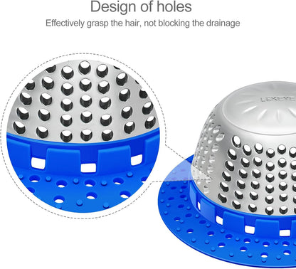 LEKEYE Drain Hair Catcher/Bathtub Drain Cover/Drain Protector for Pop-Up & Regular Drains(Patented Product)