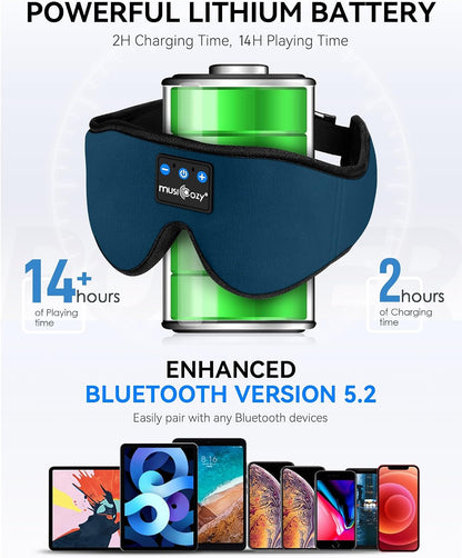 MUSICOZY Sleep Headphones Bluetooth 5.4 Sleep Mask with HD Sound