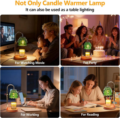 Candle Warmer Lamp with Timer & Dimmer, Birthday Gifts for Women Mom, 4-Level Dimmable Flower Heat Lamp for Jar Candles, Adjustable Height, House Warming Gifts, Home Decor (Purple
