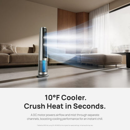 DREO TurboCool Misting Fan 516, 5℉ Drop Cooling Fans that Blow Cold Air