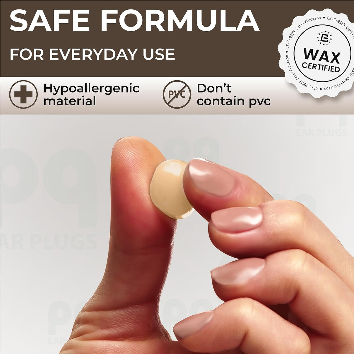 Peace&Quiet PQ Wax Ear Plugs for Sleeping - 50 Silicone Wax Earplugs