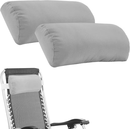 Headrest Pillow for Patio Chaise Lounge, 2 Packs Head Pillow with Elastic Band for Zero Gravity Lounge Chair, Head Neck Rest Pillow Lumbar Pillow, Beige