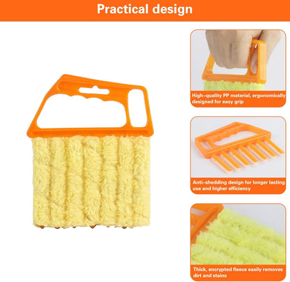 10-Pack Window Blind Cleaner Set:, Blinds Cleaner Brush, Blind Brush | Includes1×7-Finger Detail Brush,1×Shutter Cleaning Brush,and Replacement Heads,Efficient for Blinds,Vents,Keyboards,and More.