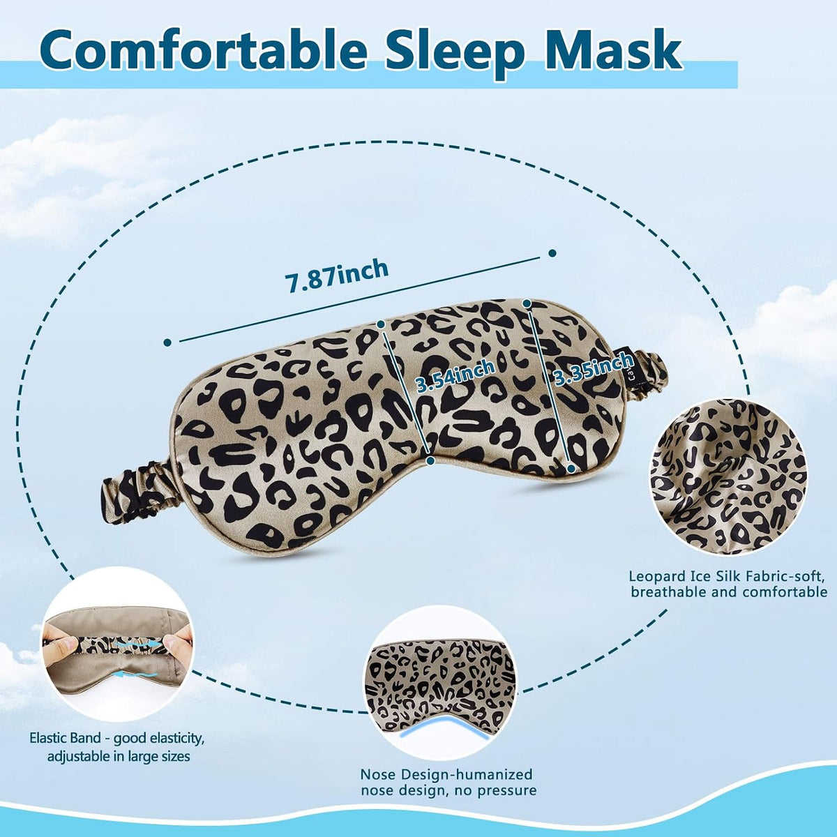 Silk Sleep Mask with Cooling Gel Eye Mask, Warm and Cold Compress, Heated Eye Mask for Tired Eyes, Stain Eye Cover Sleeping Mask for Travel, Home, Office, Yoga, Total Blackout (Black)
