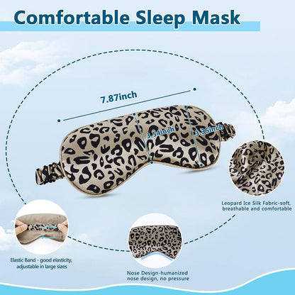 Silk Sleep Mask with Cooling Gel Eye Mask, Warm and Cold Compress, Heated Eye Mask for Tired Eyes, Stain Eye Cover Sleeping Mask for Travel, Home, Office, Yoga, Total Blackout (Black)