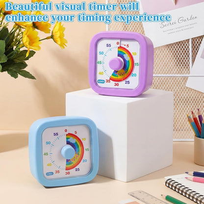 AmazingSpark 2 Pack Visual Timer 60 Minute Countdown Timer Colored Countdown Clock for Homeschool Supplies Study Tool, Classroom Home Office Time Management Tool (Classic,Blue,Green)