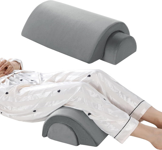 ROYALAY Half Moon Bolster Knee Pillow for Legs, Knees, Lower Back and Head, Adjustable Semi Roll Round Lumbar Support Pillow for Bed Sleeping, Health Large Half Moon Pillow for Reduce Pressure,Gray