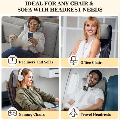 Recliner Headrest Pillow, Adjustable Comfort Neck & Head Support Pillow