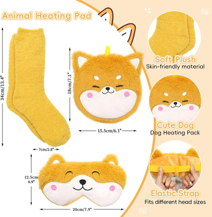 my novel things Microwave Heating Pad with Heated Eye Mask Compress Moist for Relieve Fatigue Period Cramps Uscented Microwavable Heating Pad Cute Bear for Women Birthday Christmas Gifts